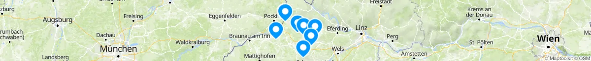 Kartenansicht für Apotheken-Notdienste in der Nähe von Schärding (Oberösterreich)